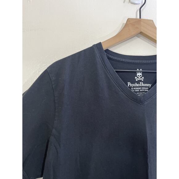 Psycho Bunny Mens Short Sleeve V Neck T-Shirt 4 Logo Classic Luxe Pima Cotton - Picture 4 of 13